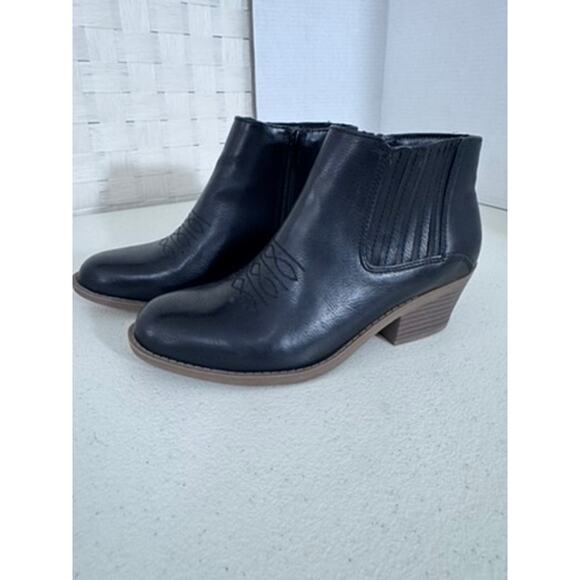 "FRYE & Co" Ankle Slip On Leather Ankle Boots‎ Size 6.5 Cowgirl Rodeo Block Heel - Picture 4 of 14